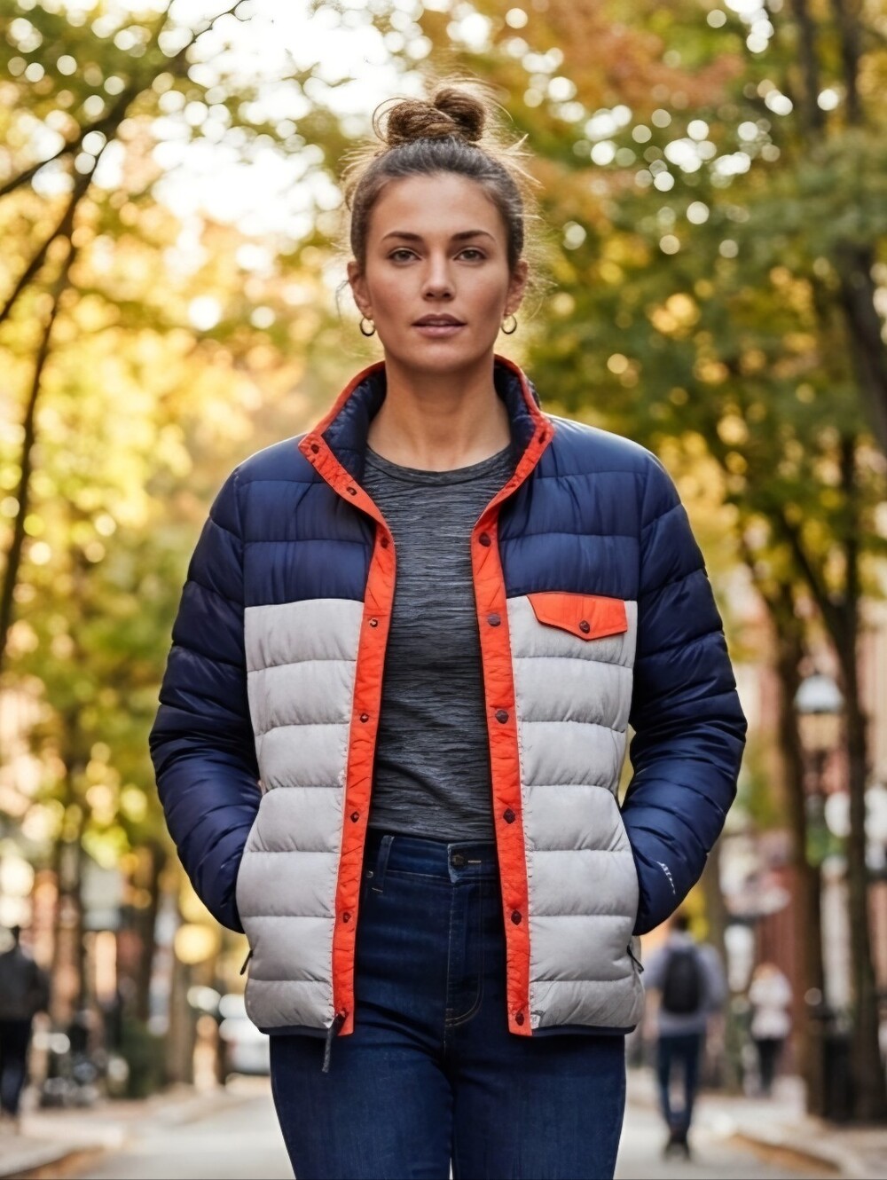Retro Lightweight Down Jacket Puffer Women's Med. Eddie Bauer EB650